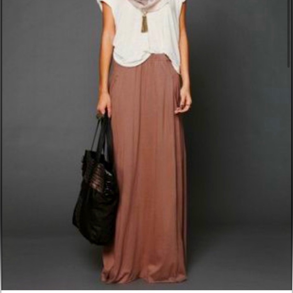 Free People Beach Mad cool Maxi skirt BLUE COLOR